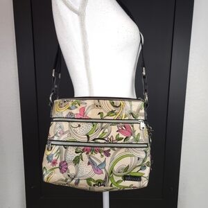 Sak Roots White Peace Dove Coated Canvas Purse